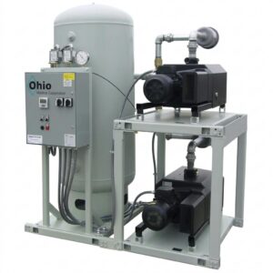 Hospital central suction gas pipeline machine with control panel setup in Karachi medical facility.