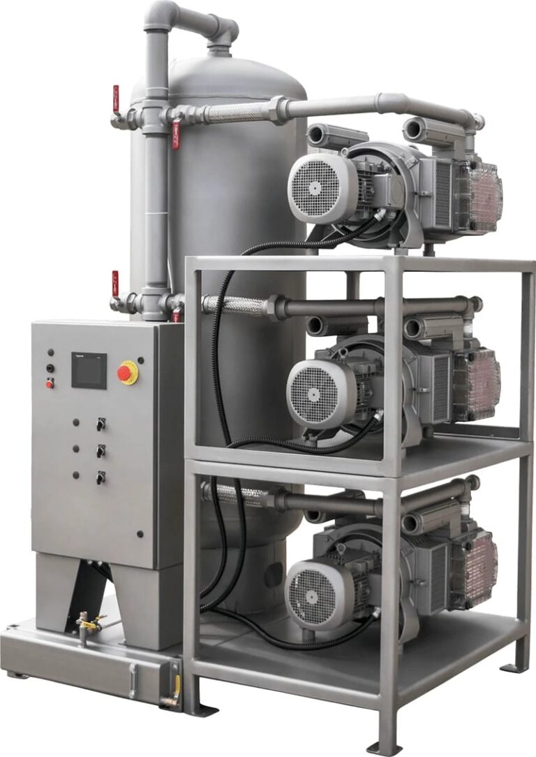 Duplex medical vacuum pump system with three vacuum pumps, vacuum receiver tank and control panel